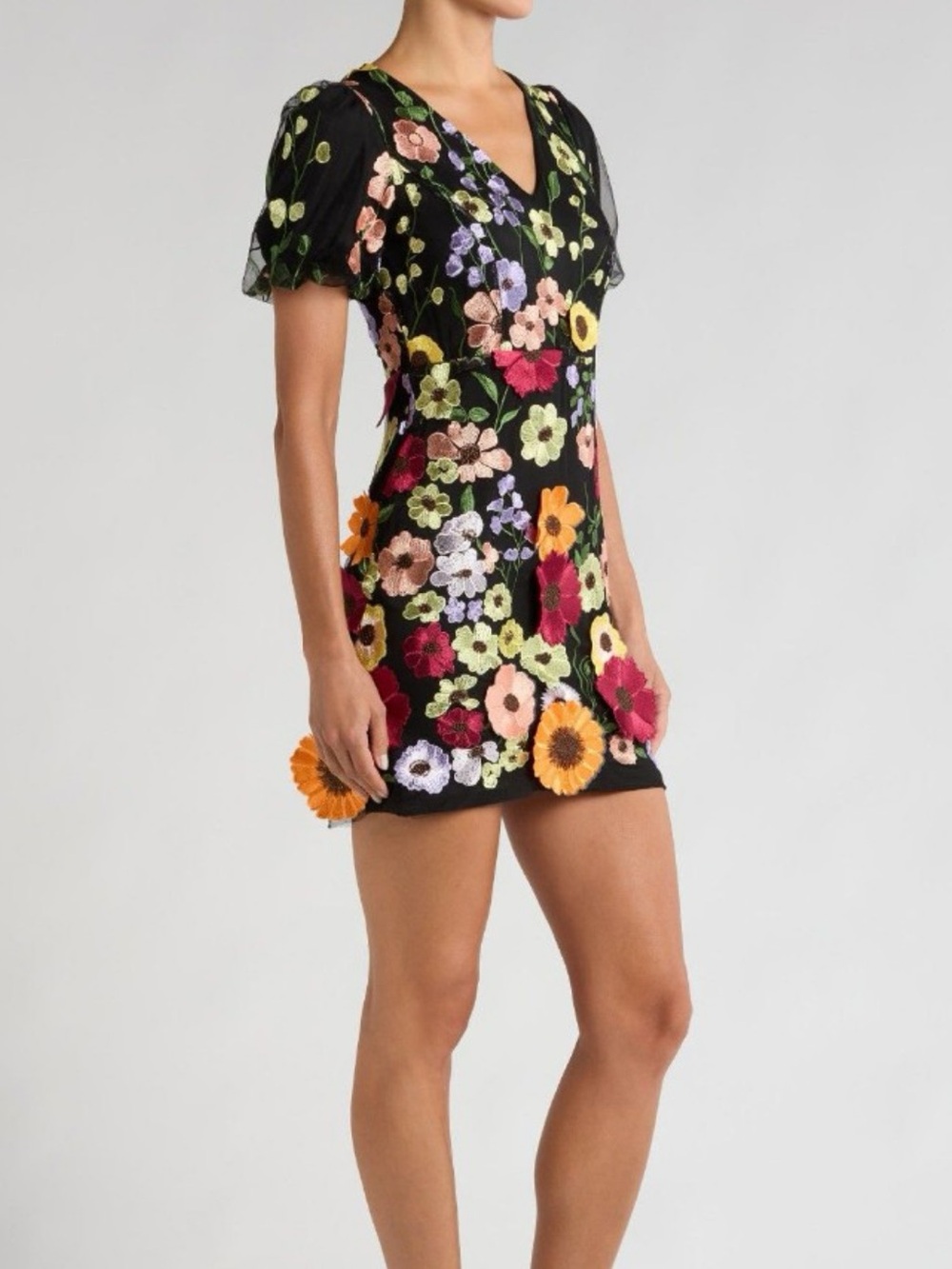 Revolve Adelyn Rae Embroidered Floral Sheath Mini Dress Small